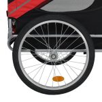 vidaXL Dog Bike Trailer Red and Black