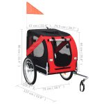 vidaXL Dog Bike Trailer Red and Black